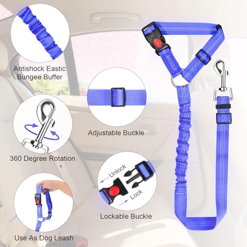 BWOGUE Dog Seat Belt for Car, Headrest Restraint Bungee Lead - Image 4