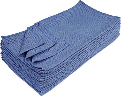 Nouvelle Legende Microfiber Waffle Weave Towels 16x16, Super Absorbent by Eurow