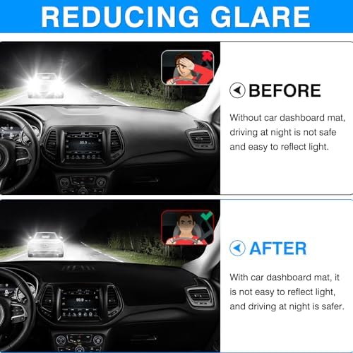 Autorder Dashboard Cover Mat for Jeep Compass 2017-2020 2021 Accessories Dash - Image 4