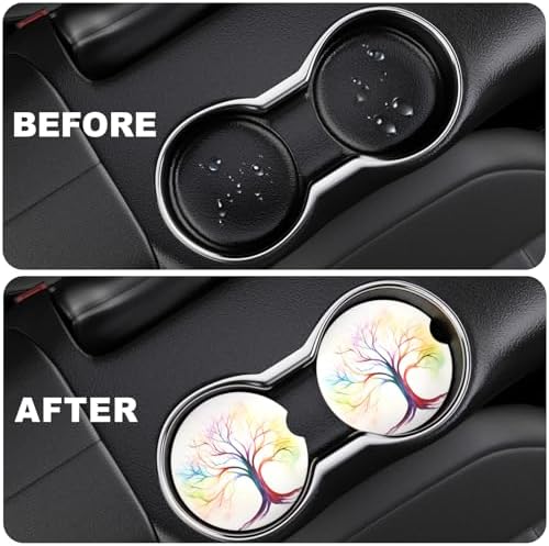 2 Pack Cup Holder Coaster, 2.63inch Anti Slip Insert Absorbent Ceramic Coaster - Image 5