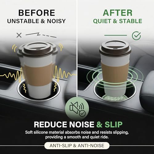 Silicone Car Coasters Set of 4, 2.75" Cup Holder Mats - Image 5