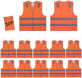 Orange Safety Vests 10 Pack, Reflective High Visibility Construction Working by SafetyClothing