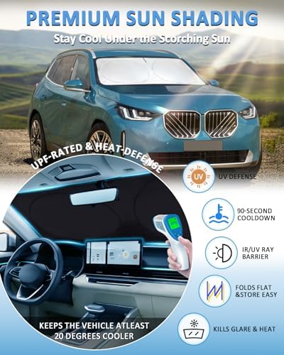 Sunshade for X3 Windshield Sun Shade Custom Fit for 2018-2025 2026 BMW X3 - Image 3