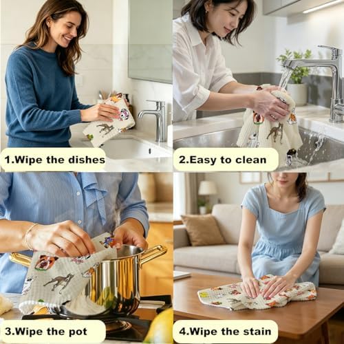 NISTOMISU Set of 2 Cute Dog Kitchen Towels, Dog Lovers Gifts - Image 5