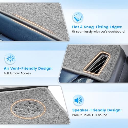 KUST Gray Dash Cover for Toyota Camry 2007-2011 【Speaker Holes were not - Image 3