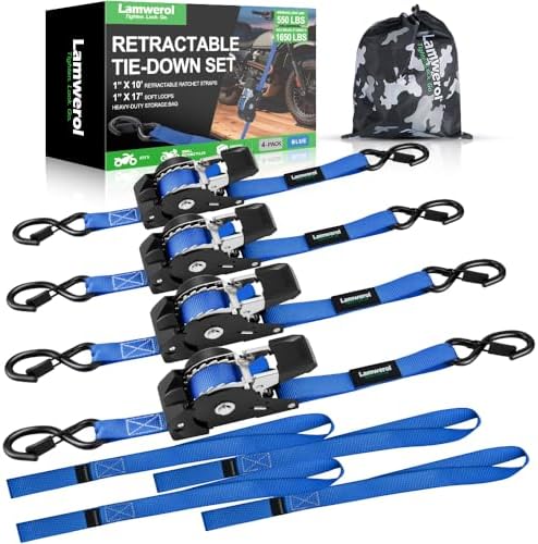 Retractable Ratchet Straps 1in x 10ft by Unknown