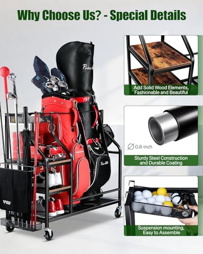 FHXZH Golf Bags Storage Garage Organizer - Image 3