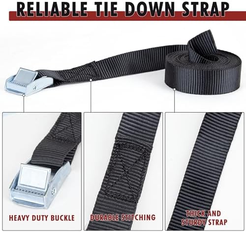 Cartman 1" x 12' Lashing Straps Cargo Tie-Down Strap Up to 600lbs, 6pk in Carry - Image 2