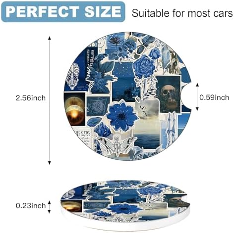 Ceramic Car Cup Holder Coasters Set of 2, 2.56 in Puzzle - Image 2