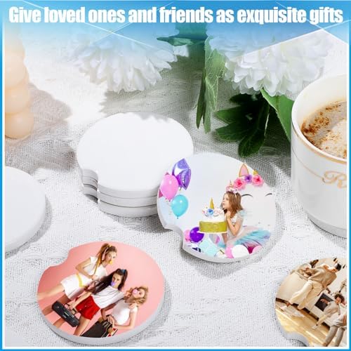 48 Pcs Sublimation Coasters Blanks, Ceramic Car Coasters, 2.6 Inch - Image 4