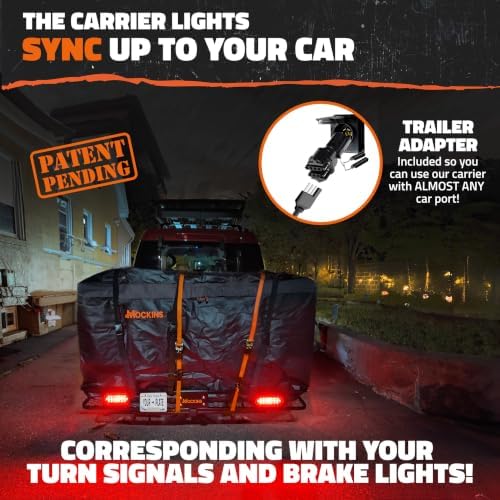 Mockins Trailer Hitch Cargo Carrier w/License Plate Holder & Rear Lights - Image 3