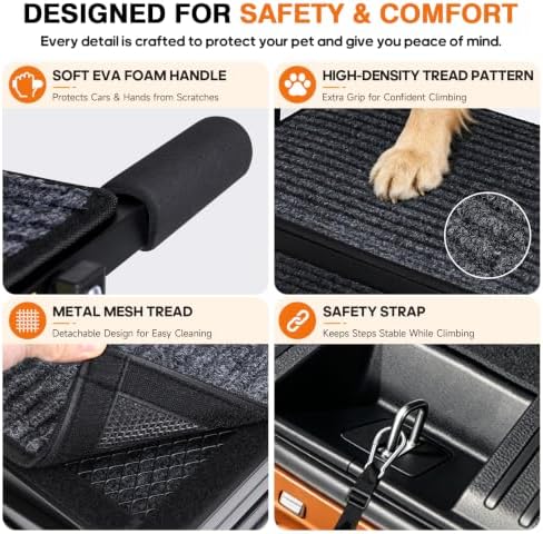 Foldable Dog Steps for Car SUV Truck, Dog Car Stairs for Large Dogs - Image 3