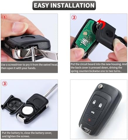 2 Pack Flip Key Fob Case Shell Replacement 4 Button - Image 5