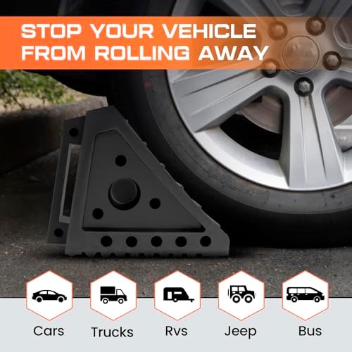 Taifa Rubber Wheel Chocks for Travel Trailers, Heavy Duty RV Wheel Stoppers - Image 5
