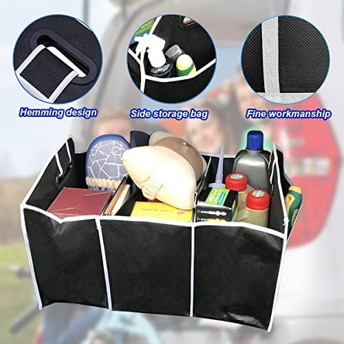 8sanlione Car Trunk Organizer, 3 Compartments, Foldable Storage Bag - Image 3