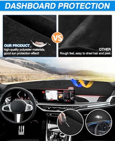 CARTIST Black Dash Cover for BMW X5 2023 2024 2025 2026 Dashboard Cover Mat - Image 5