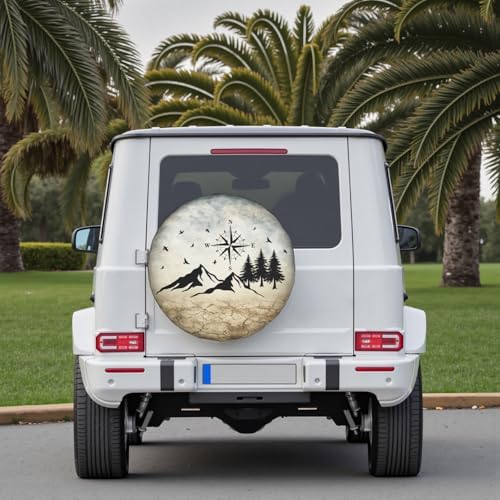Nature Mountain Land Spare Tire Cover Compass Wheel Covers 14 Inch - Image 7