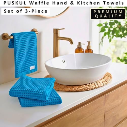 PÜSKÜL Natural 100% Turkish Cotton Waffle Kitchen and Hand Towels - Image 4