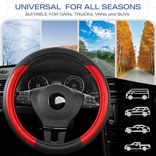 Skechers Steering Wheel Cover Memory Foam, Luxury Leather Steering Wheel Covers - Image 6
