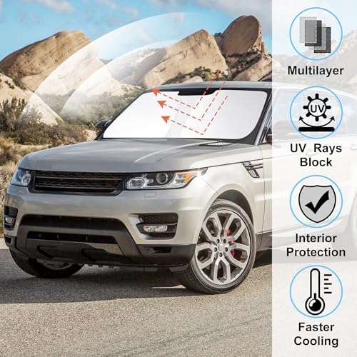 Windshield Sun Shade for 2014-2022 Land Rover Range Rover Sport - Image 2