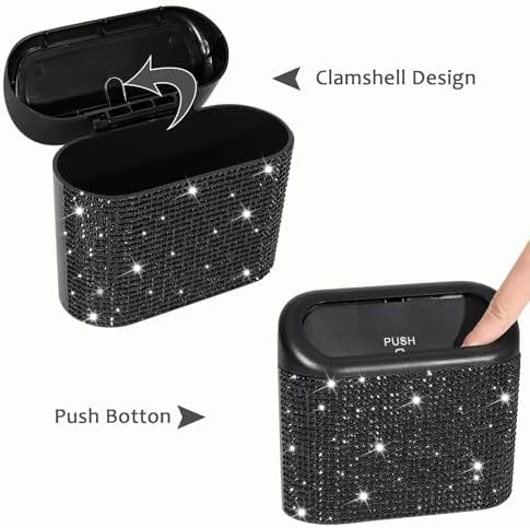 Accmor 2 Pack Bling Car Trash Can - Image 3