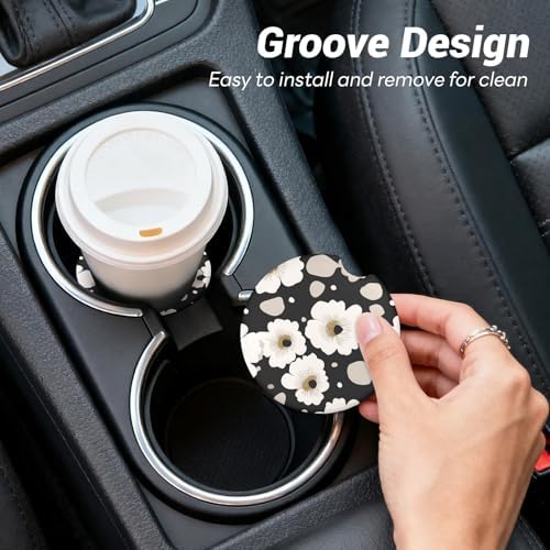 2 Pack Ceramic Car Coasters for Cup Holder, 2.56 in Anti Slip Absorbent Coaster - Image 7