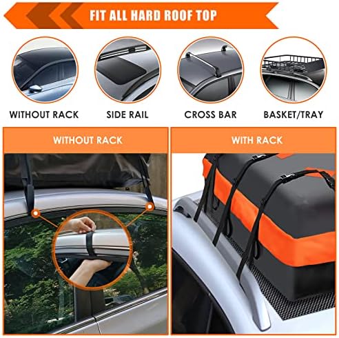 Car Roof Bag Rooftop Cargo Carrier Bag Waterproof 15 Cubic Feet roof Cargo - Image 3