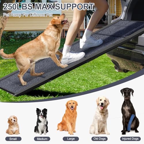 Dog Ramp for Car 63" L × 17" W, Pet Ramp for Truck Foldable - Image 2