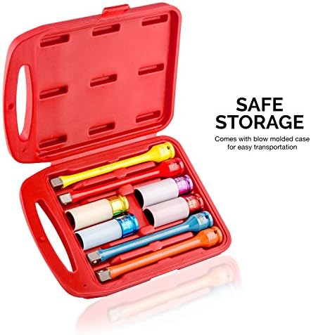 Neiko 02453A Torque Limiting Extension Bar and Deep Impact Metric Socket Set - Image 4