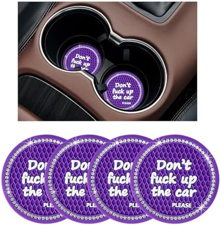 Ziciner 4 Pack Bling Car Cup Holder Coaster, 2.75 Inch Anti-Slip Auto Insert by Ziciner
