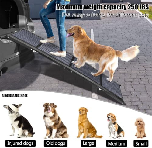 GaliGali Dog Ramp for Car, Portable Folding Pet Stair 71" Long&19.7" Wide - Image 5