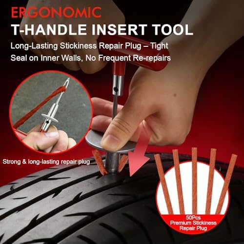 132Pcs Heavy Duty Tire Repair Kit, Professional Tire Plug Kits - Image 7