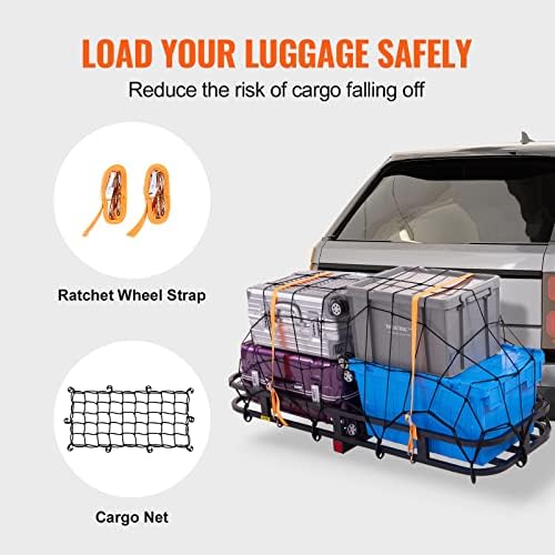 VEVOR 53 x 19 x 5 in Hitch Cargo Carrier, 500lb Capacity Trailer Mount Basket - Image 6