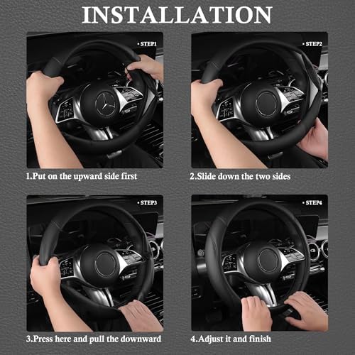 CAR PASS Microfiber Leather Steering Wheel Cover and Waterproof Car Floor Mats - Image 6