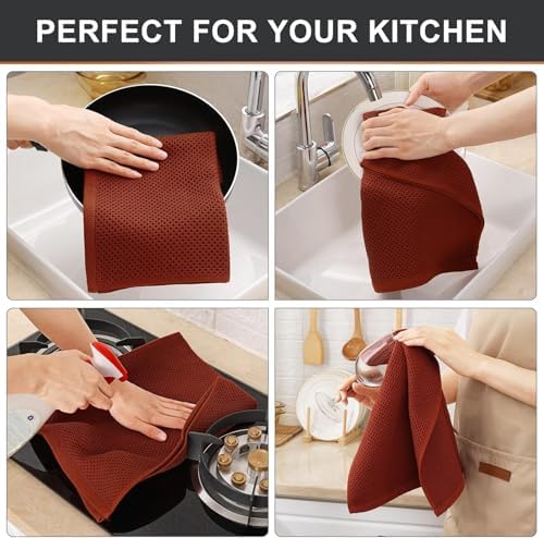 Kitinjoy 100% Cotton Waffle 4-Pack Kitchen Towels - Image 4