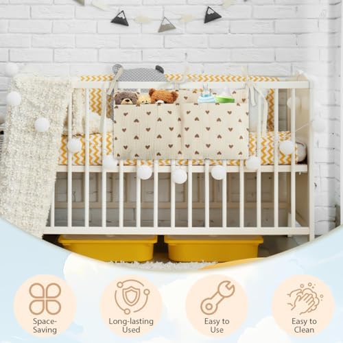 Flintronic Baby Crib Organiser, Baby Bed Storage Hanging Bag, Crib Organizer - Image 5