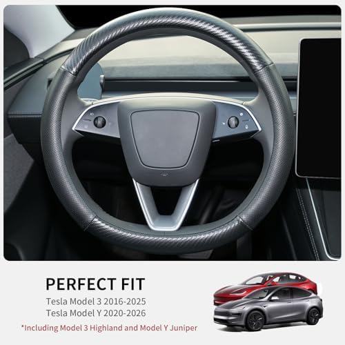 Uxcer Carbon Fiber Leather Steering Wheel Cover - Image 2