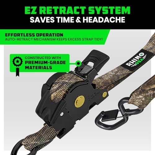 Rhino USA Retractable Ratchet Straps - 1in x 9ft - Image 4