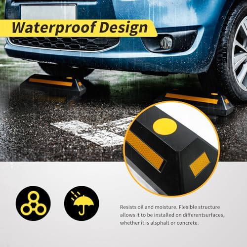 MaxxHaul 50135 2-Pack Commercial Grade Rubber Curb Parking Blocks - Image 6