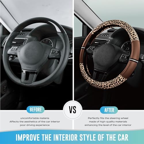 Road Comforts Leopard Steering Wheel Cover - Image 3