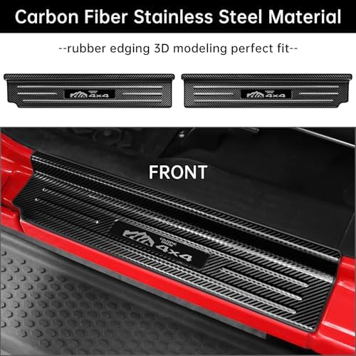 2PCS Door Sill Guards for Jeep Wrangler 2018-2025 2026 JL JLU & 2020-2026 - Image 2