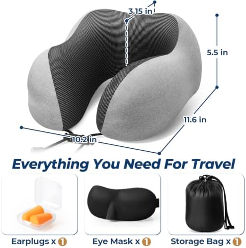 ExploreBliss Travel Pillow, Neck Pillow Airplane, Light Grey - Image 2