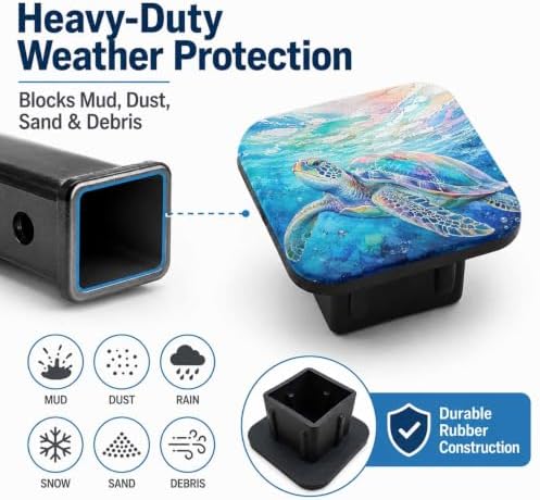 Trailer Hitch Covers Underwater Sea Turtle Heavy Duty 2 Inch Hitch Cover - Image 6