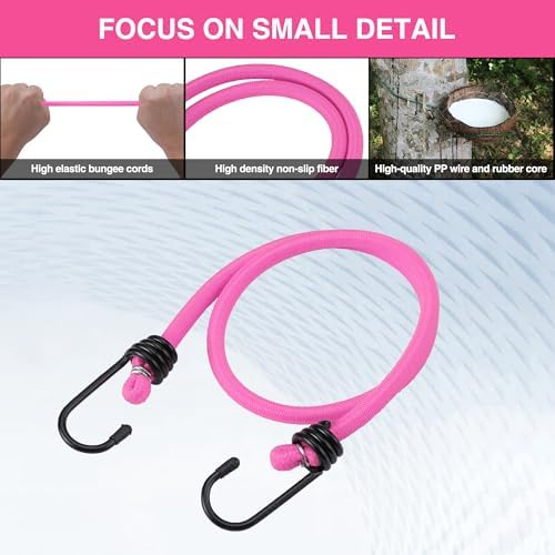 WORKPRO 24" Bungee Cords with Hooks, 4 Pack Heavy Duty Outdoor Bungee Strap - Image 3