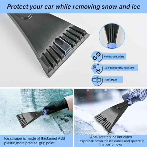 27" Snow Brush and Ice Scrapers Detachable Pivoting, Soft Bristle Head - Image 6