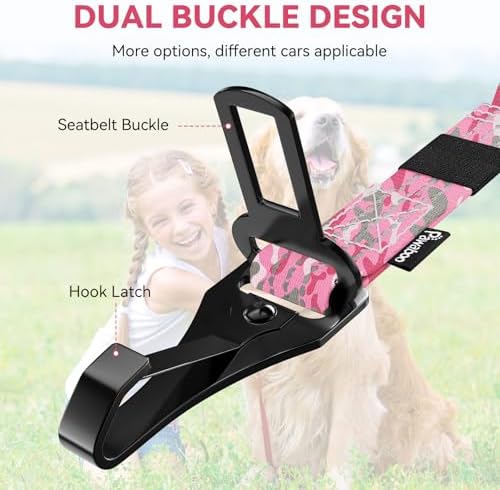 Pawaboo Dog Car Seat Belt– Reflective & Adjustable Dogs Cars Harness Leash - Image 3