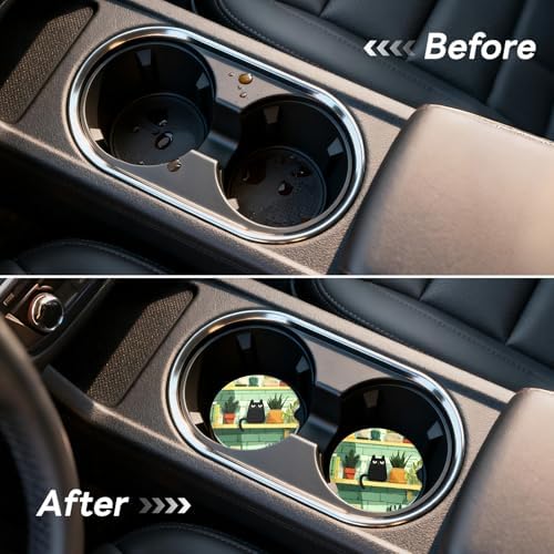 2 Pack Ceramic Car Coasters for Cup Holder, 2.56 in Anti Slip Absorbent Coaster - Image 5