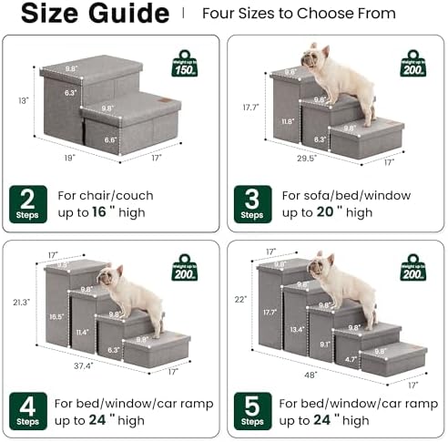 Love's cabin Dog Stairs for High Bed, Foldable Pet Stairs for Small Medium or - Image 2
