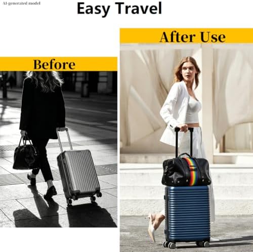 Luggage Connector Straps, Adjustable Bag Luggage Straps 2PCS Black+Black - Image 4