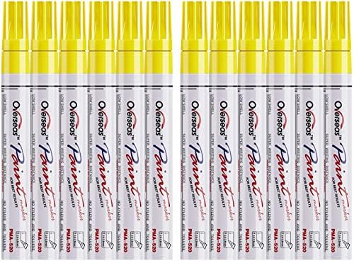 Overseas 12 Yellow Paint Pens Permanent Markers, Oil Based Paint Markers by Overseas